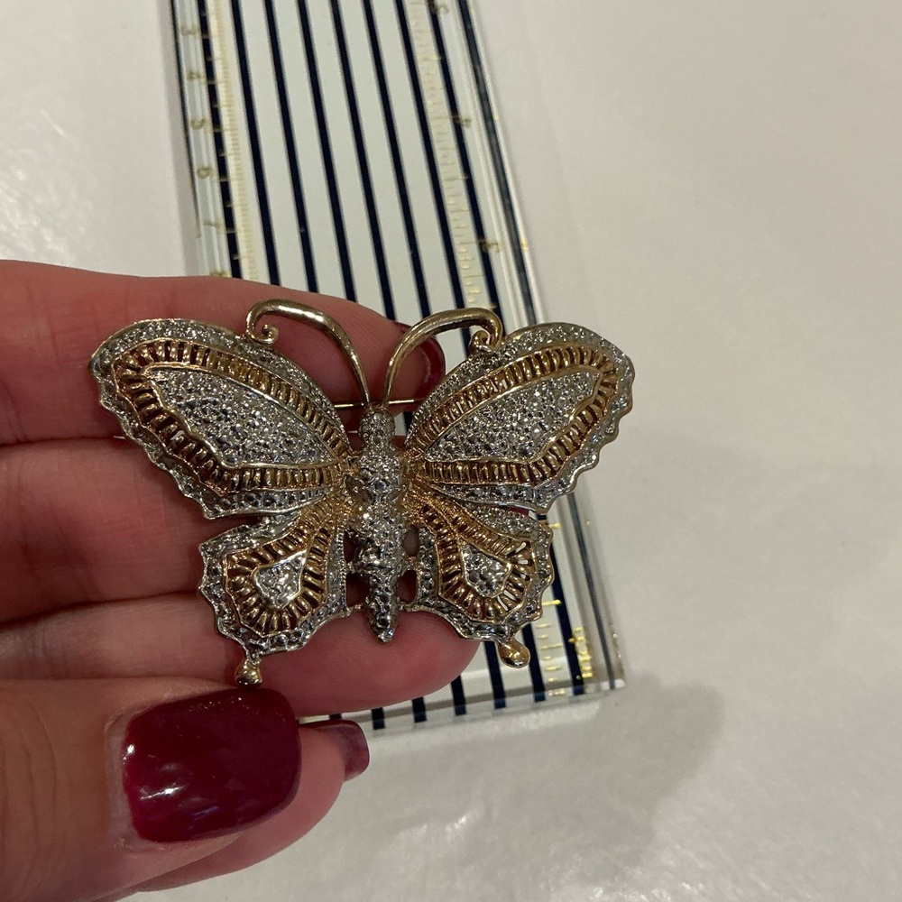 Gold and Silver Butterfly Brooch